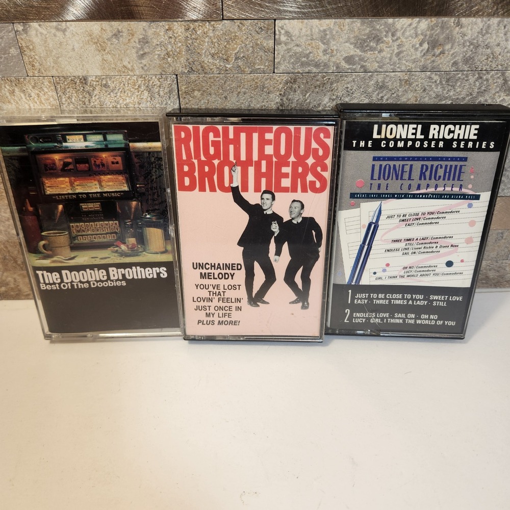 Vintage Cassette Tape Lot Doobie Brothers Righteous Brothers Lionel Richie 3pc